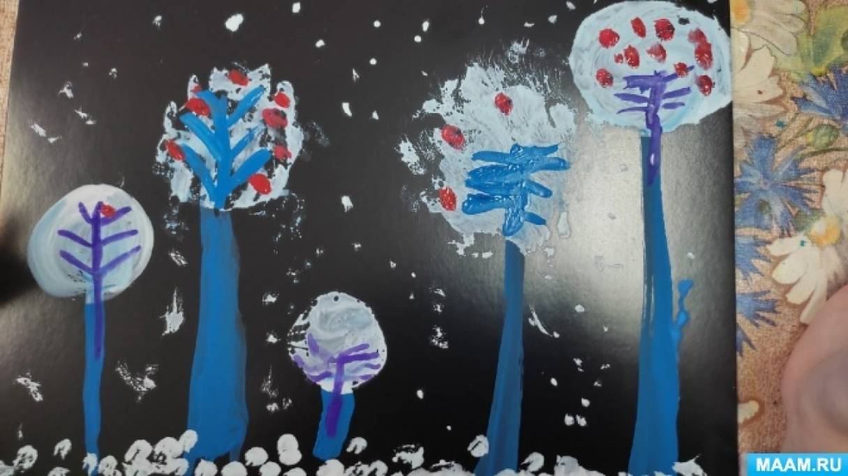 Конспект занятия путешествие в весенний лес. В средней группе рисование зимние осадки.