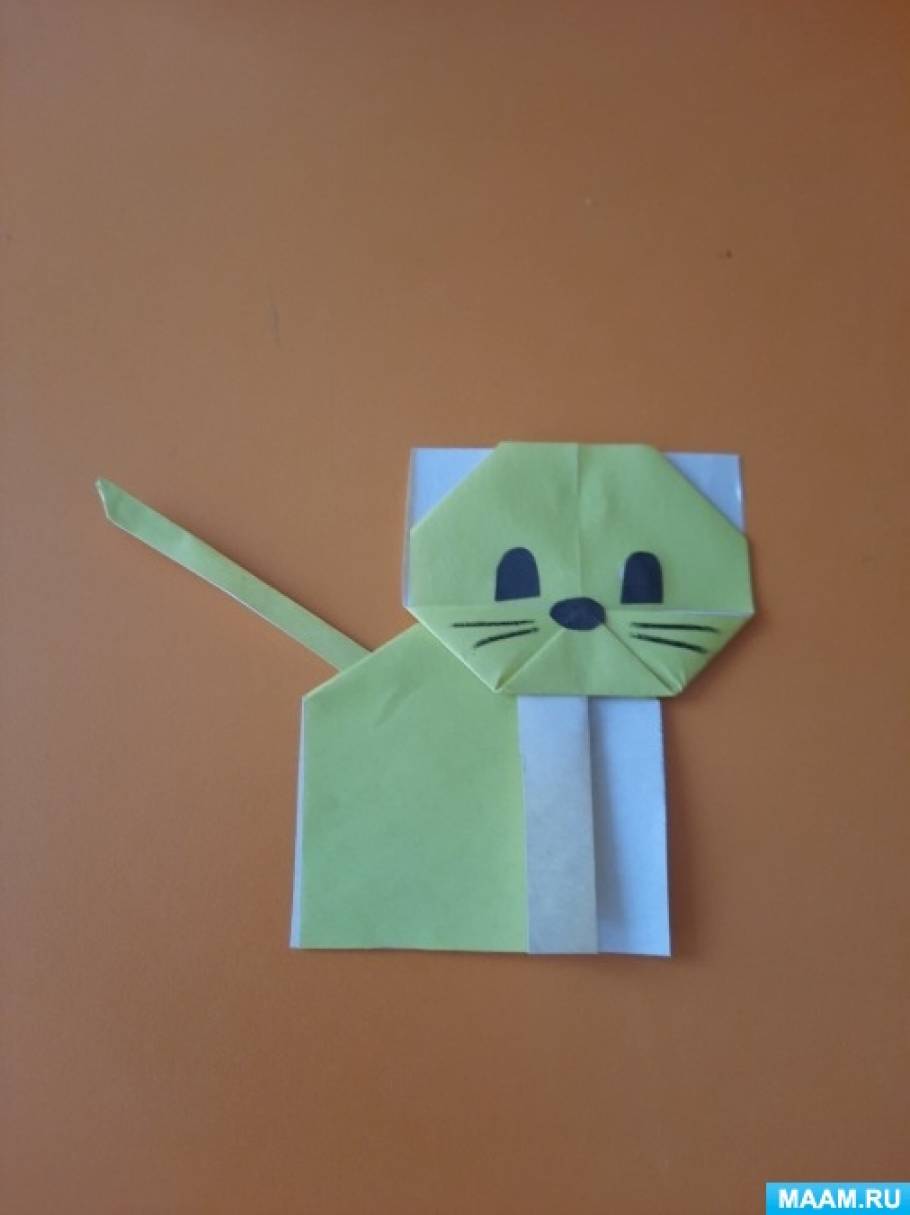 Работа в технике оригами «Котёнок»