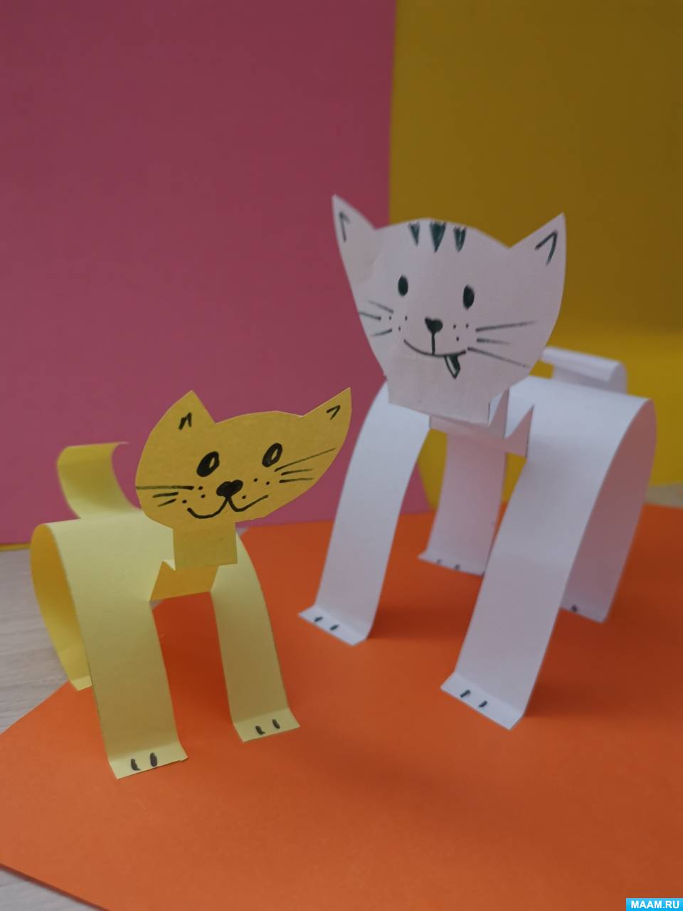 Поделка котик из бумаги