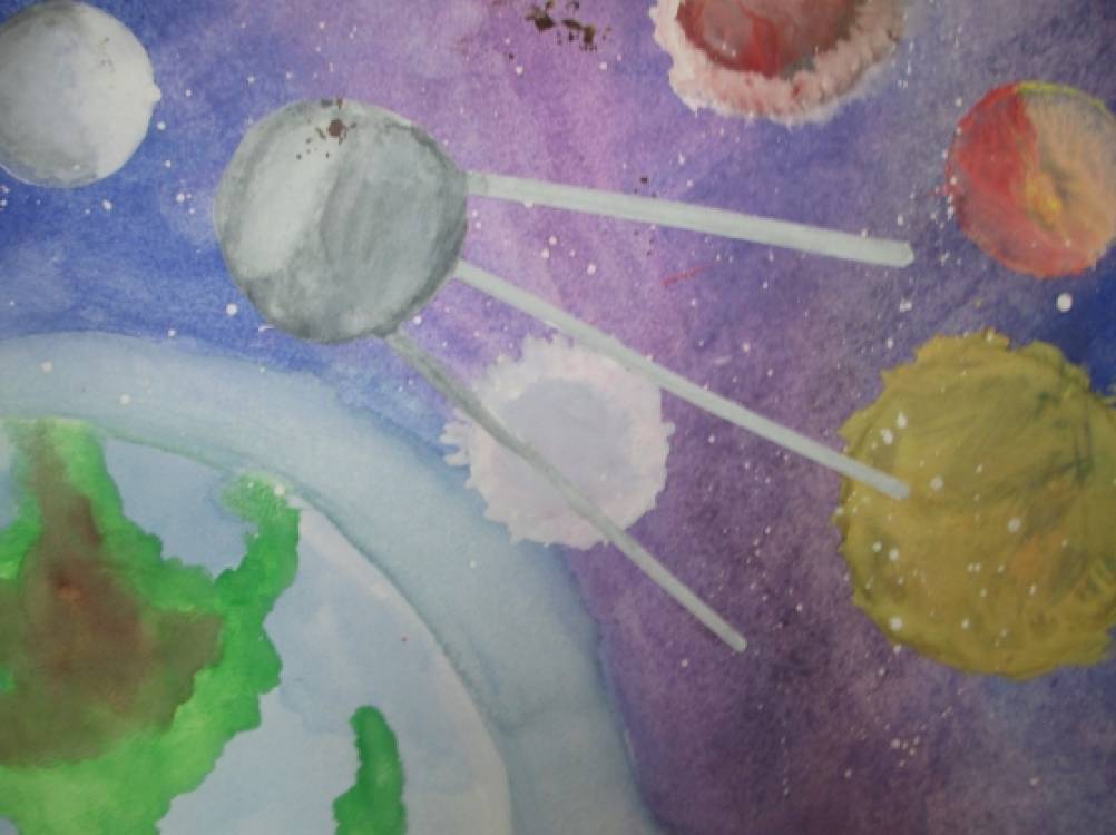 Рисование космос в подготовительной группе нетрадиционные техники