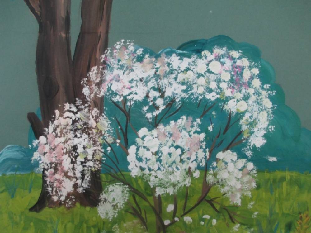 Цветут сады рисунки старшая группа