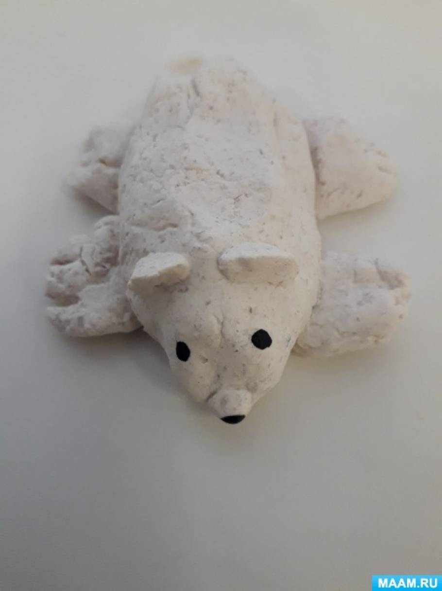 Лепка из солёного теста «Белый медведь»