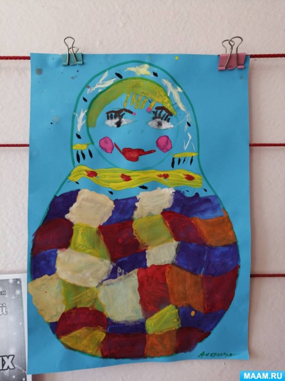 Декоративное рисование в подготовительной группе «Матрешка-Матрена» (4 ...