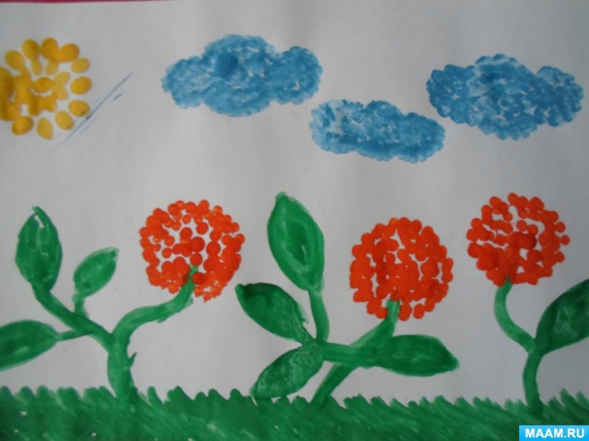 Рисование ватными палочками, или Пуантилизм для детей (2 фото).  Воспитателям детских садов, школьным учителям и педагогам - Маам.ру
