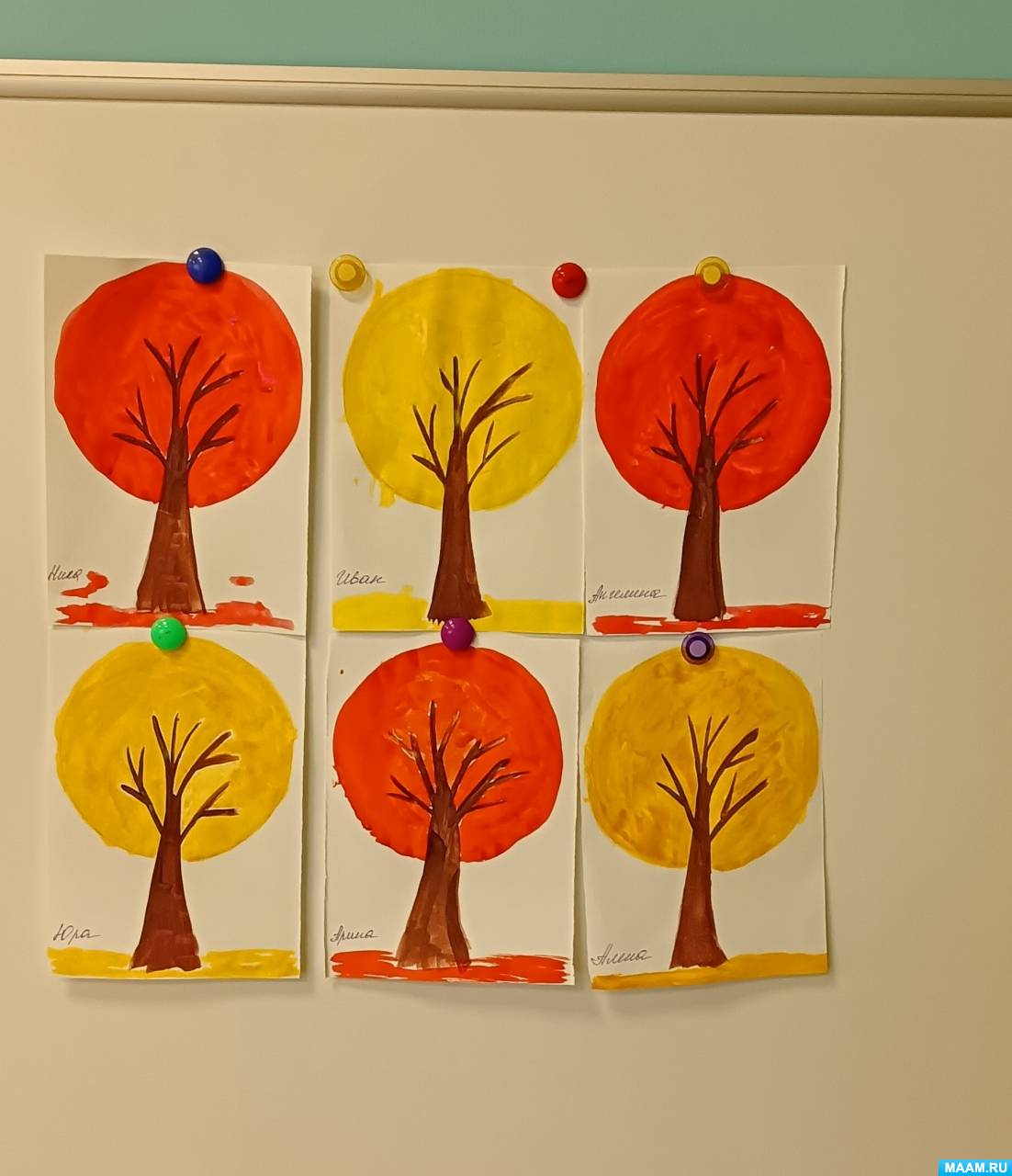 Конспект НОД по рисованию «Осенние деревья в нашем детском саду» в старшей группе