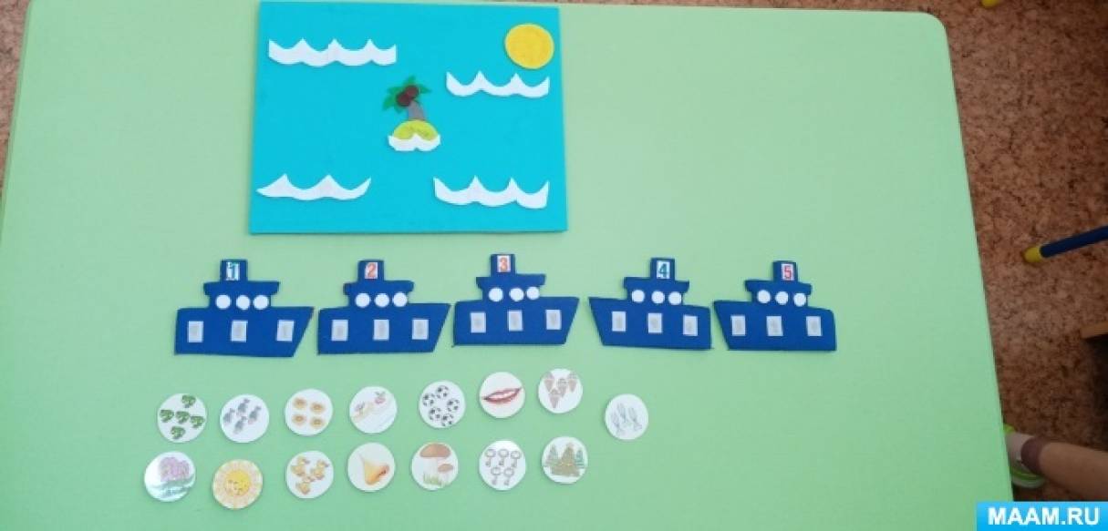 Развивающая игра по ФЭМП для детей 4–5 лет «Кораблики»