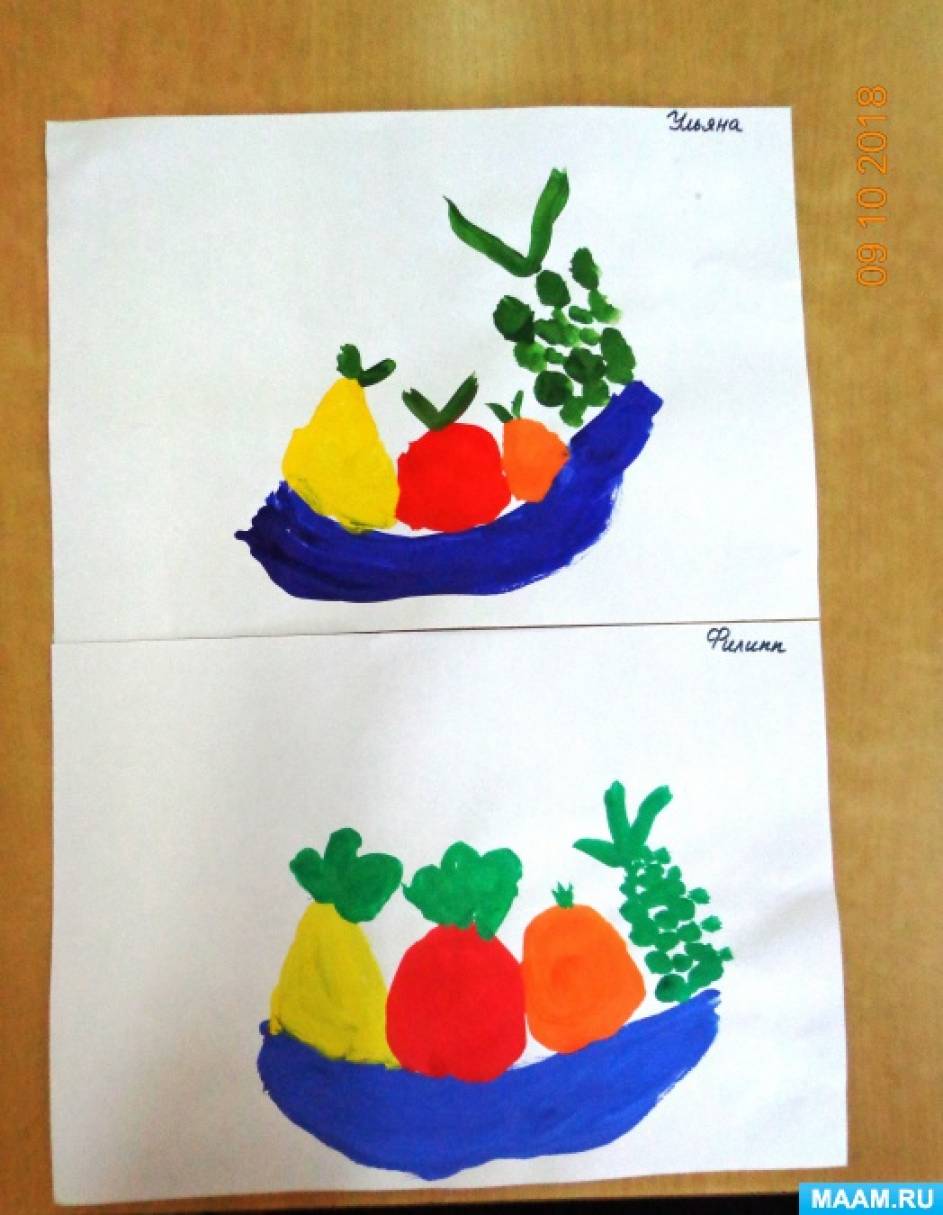 Занятие по рисованию в старшей группе «Тарелка с фруктами» (5 фото).  Воспитателям детских садов, школьным учителям и педагогам - Маам.ру