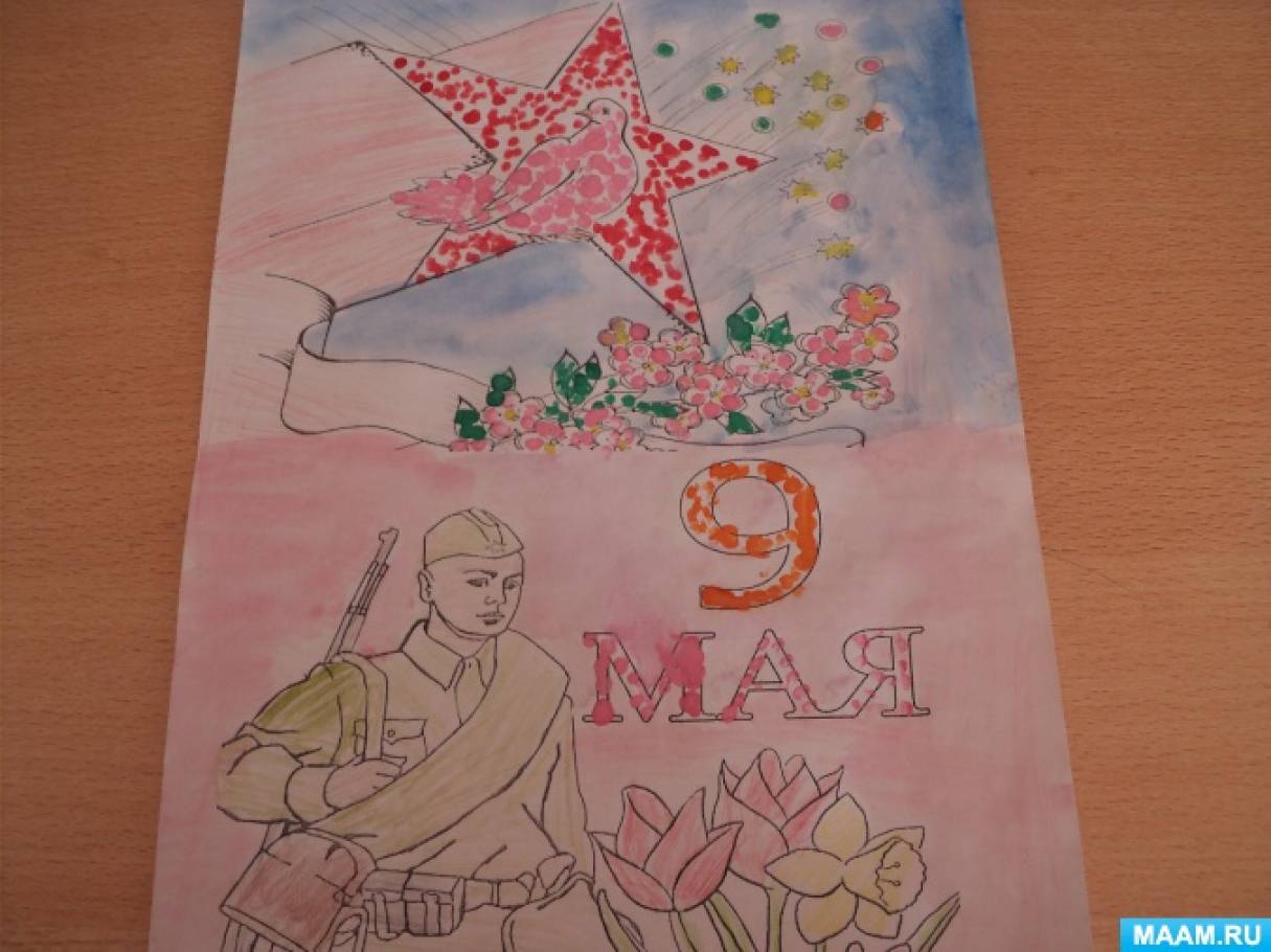 Рисуем салют победы ватными палочками