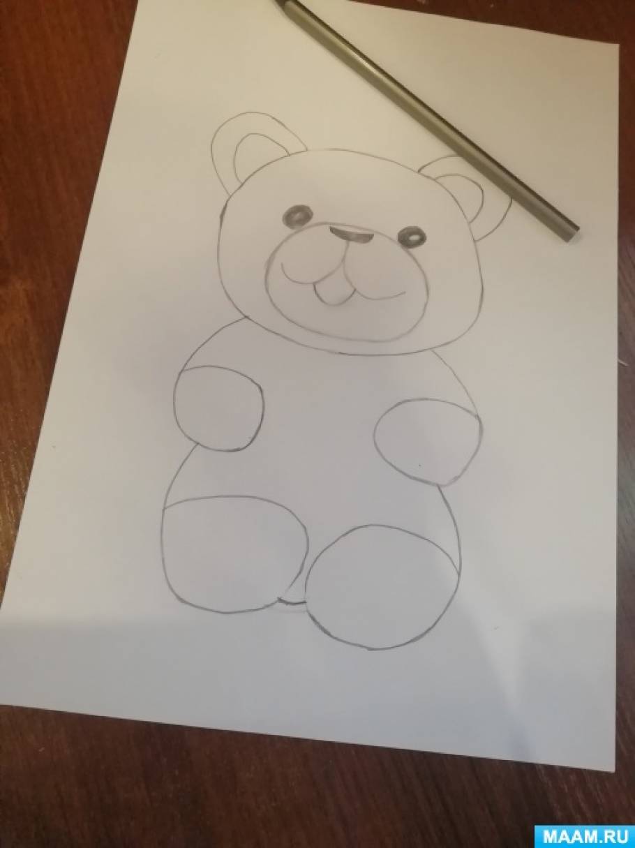 Мастер-класс для детей «Как нарисовать плюшевого медведя»