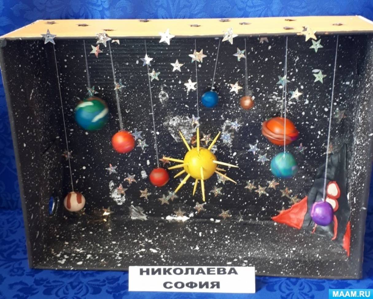 Макет космоса для детского сада. Проект космос в детском саду. Космические поделки для детского сада.