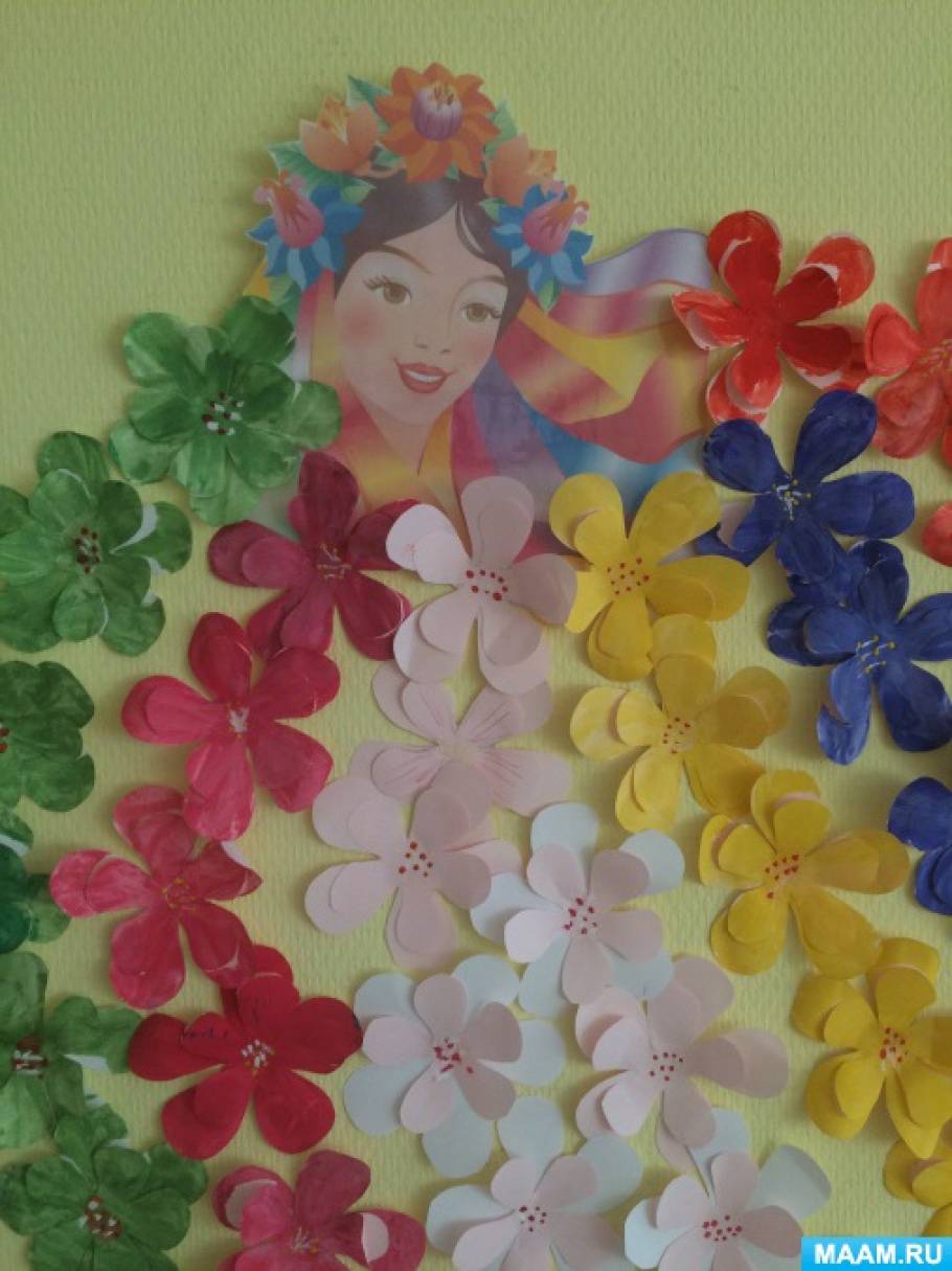 Маам ру март. Весенние цветы для украшения группы в детском саду. Украшение стены на весну в ДОУ. Цветочки для украшения группы в детском саду.