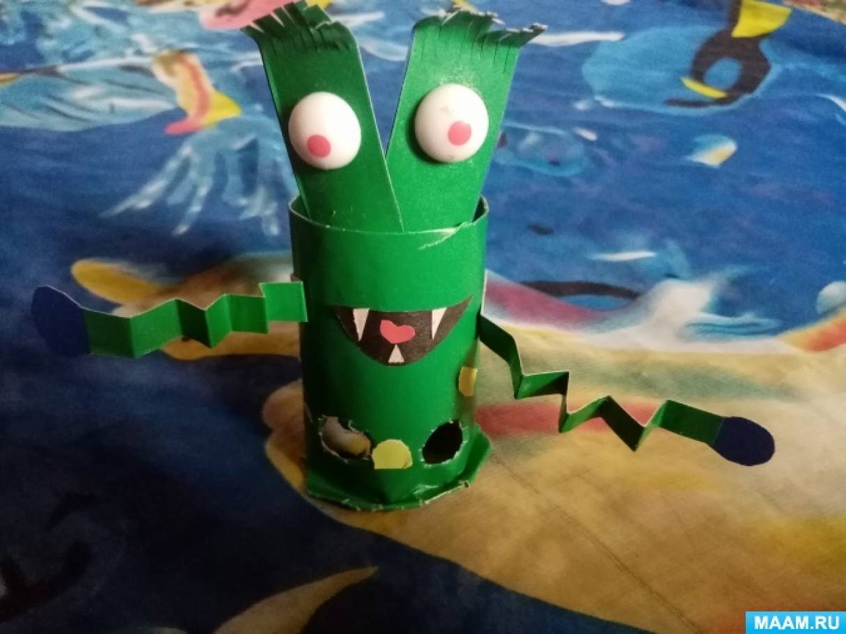 Мастер-класс по изготовлению пальчиковой игрушки — тантамарески из картонной втулки «Инопланетянин» для детей от 5 лет