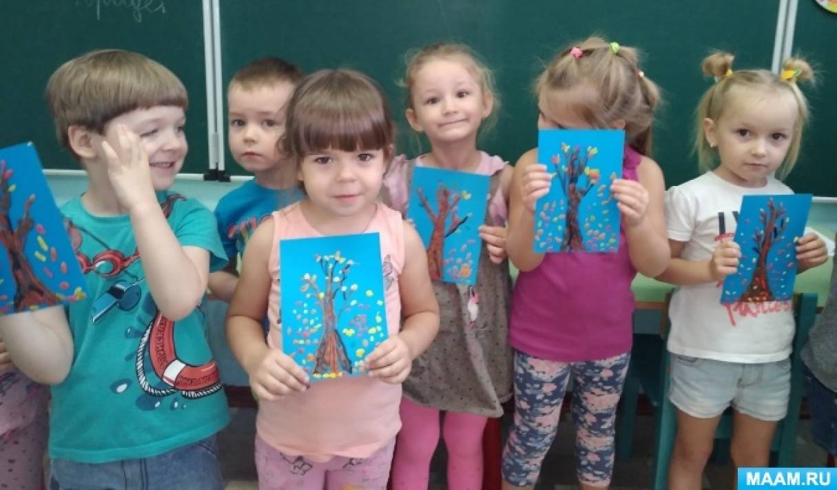 Конспект НОД по пластилинографии в средней группе «Осенние деревья» Фото Конспект НОД по пластилинографии в средней группе «Осенние деревья»