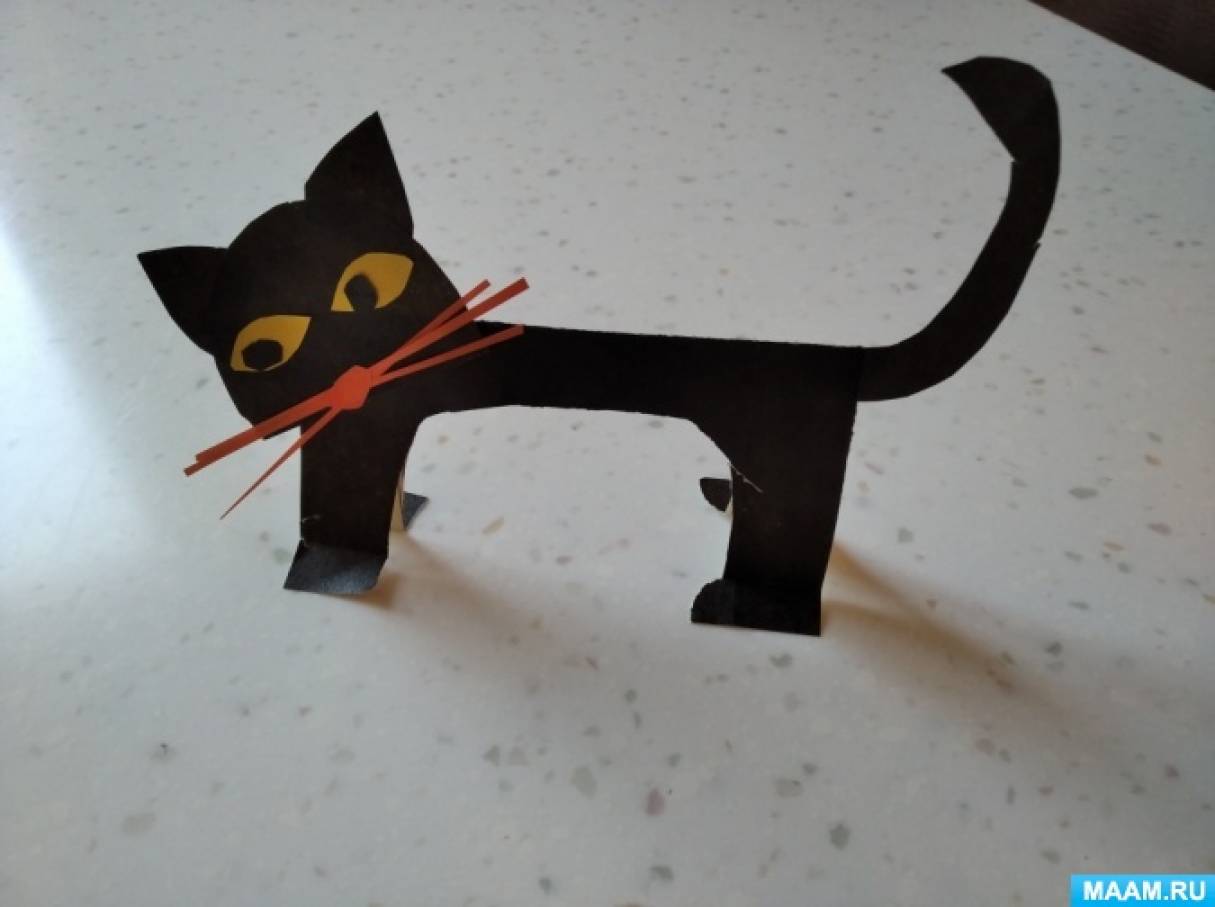 Оригами: фигурка котенка из бумаги