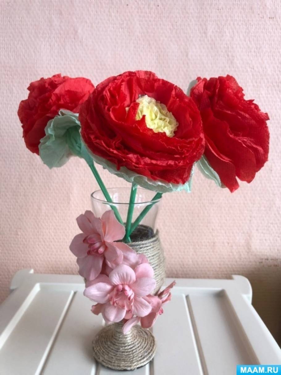 Мастер-класс по изготовлению объемной поделки из салфеток «Цветок для мамочки»