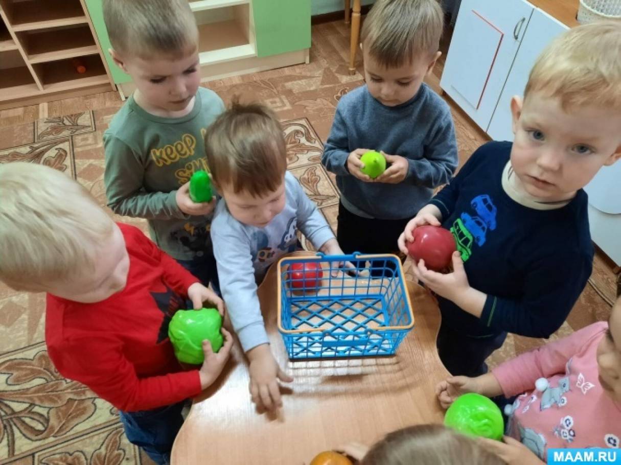 Конспект НОД в первой младшей группе по познавательному развитию «Фрукты и овощи»