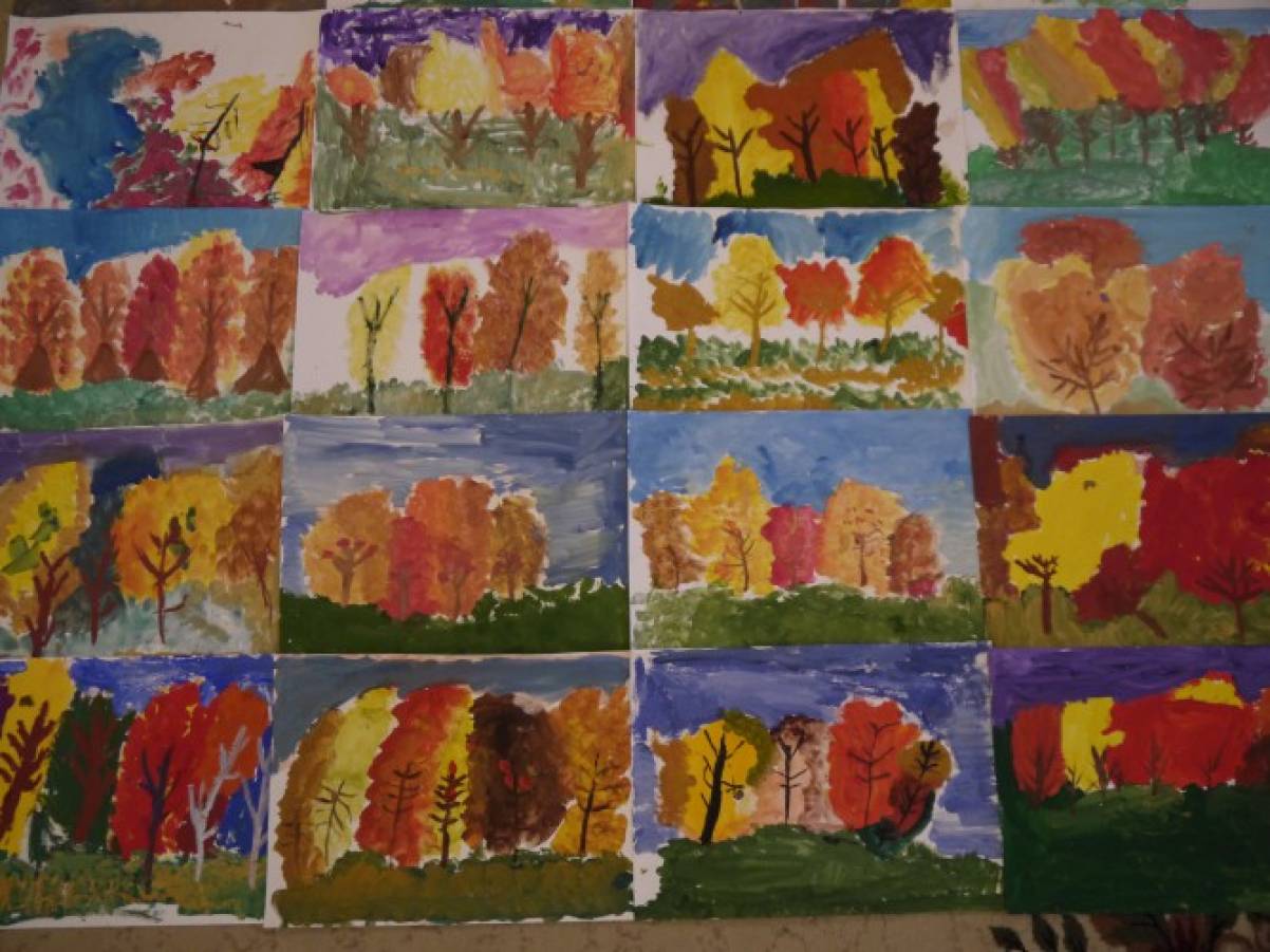 Картины средней группе. Осеннее рисование в подготовительной группе. Рисование в старшей группе осень. Рисование осенний лес в старшей группе. Рисование осенний пейзаж подготовительная группа.