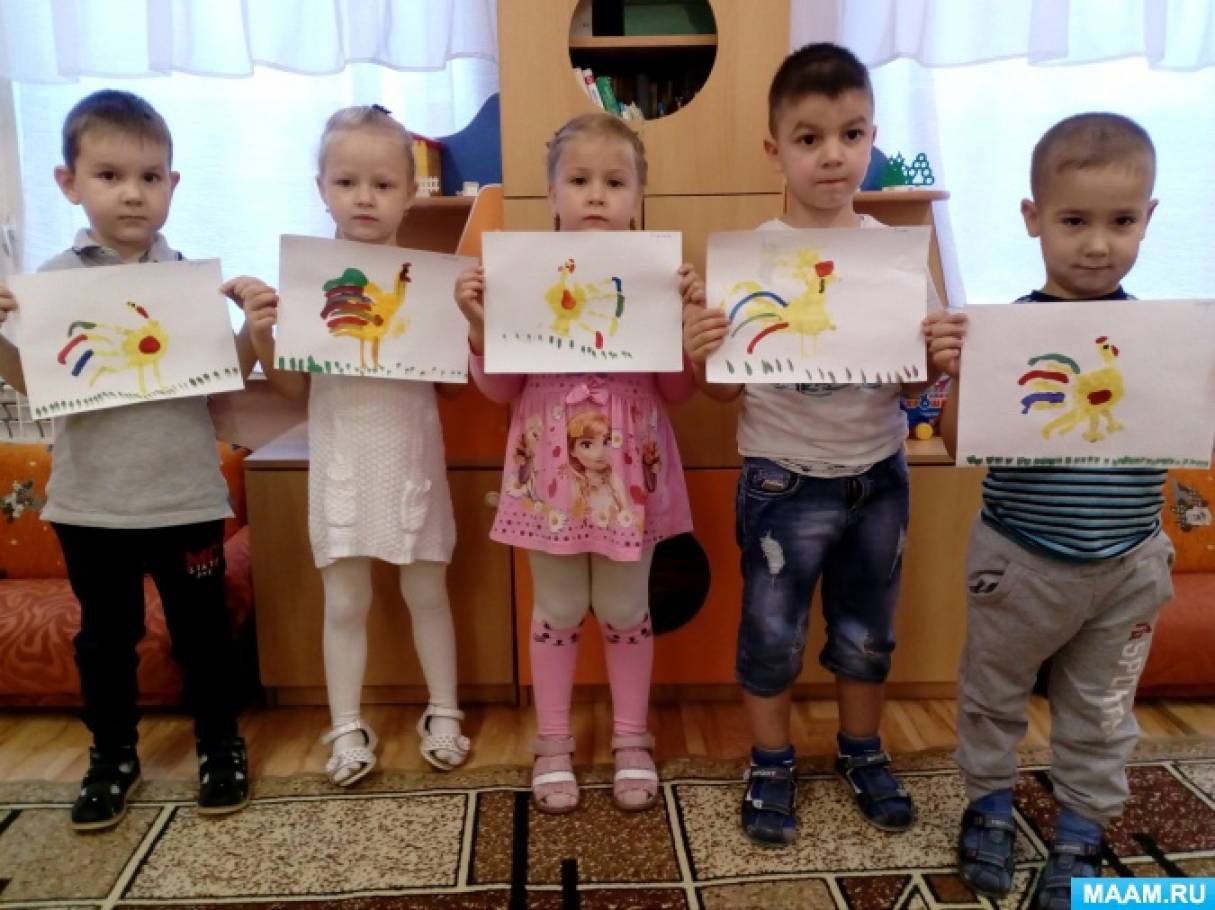 Конспект ООД по рисованию в средней группе «Петя-петушок» Фото Конспект ООД по рисованию в средней группе «Петя-петушок»