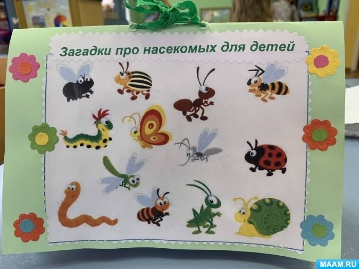 Детский мастер-класс «Книжка-малышка «Загадки про насекомых для детей»