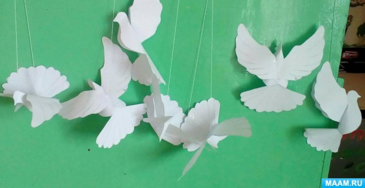 Выкройка объемного голубя из бумаги. Как сделать бумажного голубя своими руками, птица из бумаги. Гирлянда из голубей на свадьбу