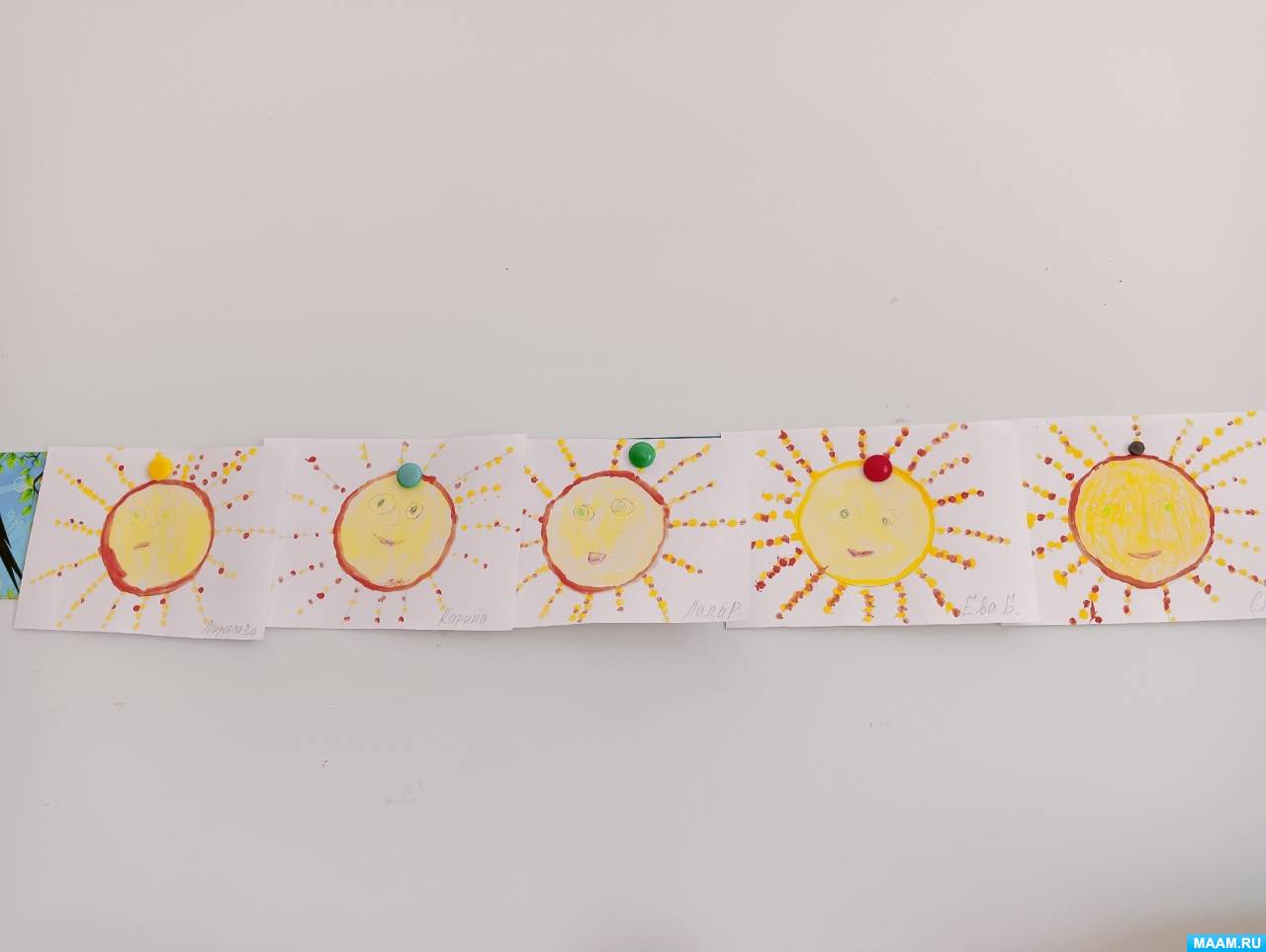 Мастер-класс по рисованию с применением техники печатания ватными палочками «Наше солнышко» в средней группе