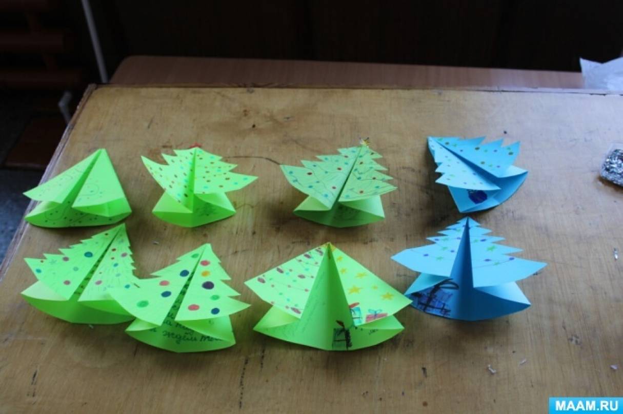 Мастер-класс по оригами с дошкольниками «Ёлочка»