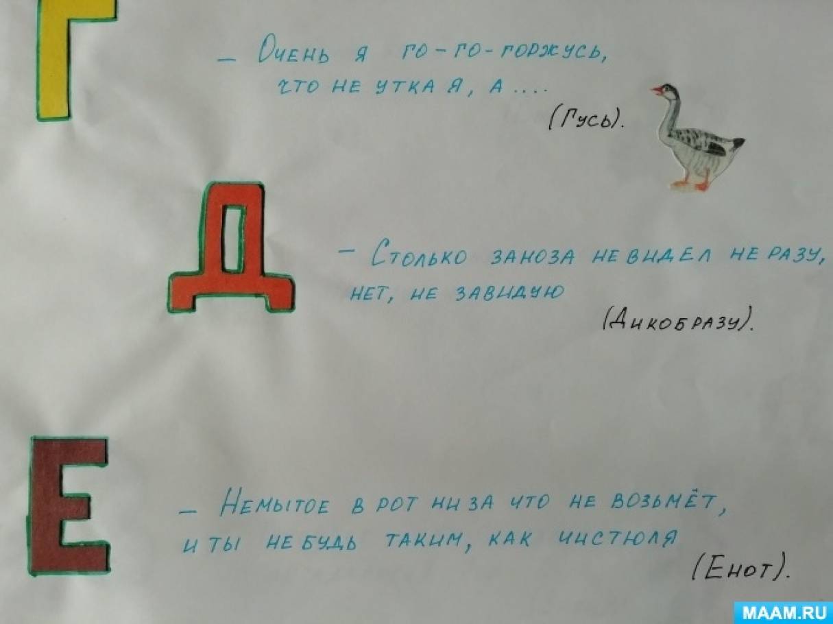Гусь загадка 1 класс. Проект азбука в загадках 1 класс с картинками оформление.