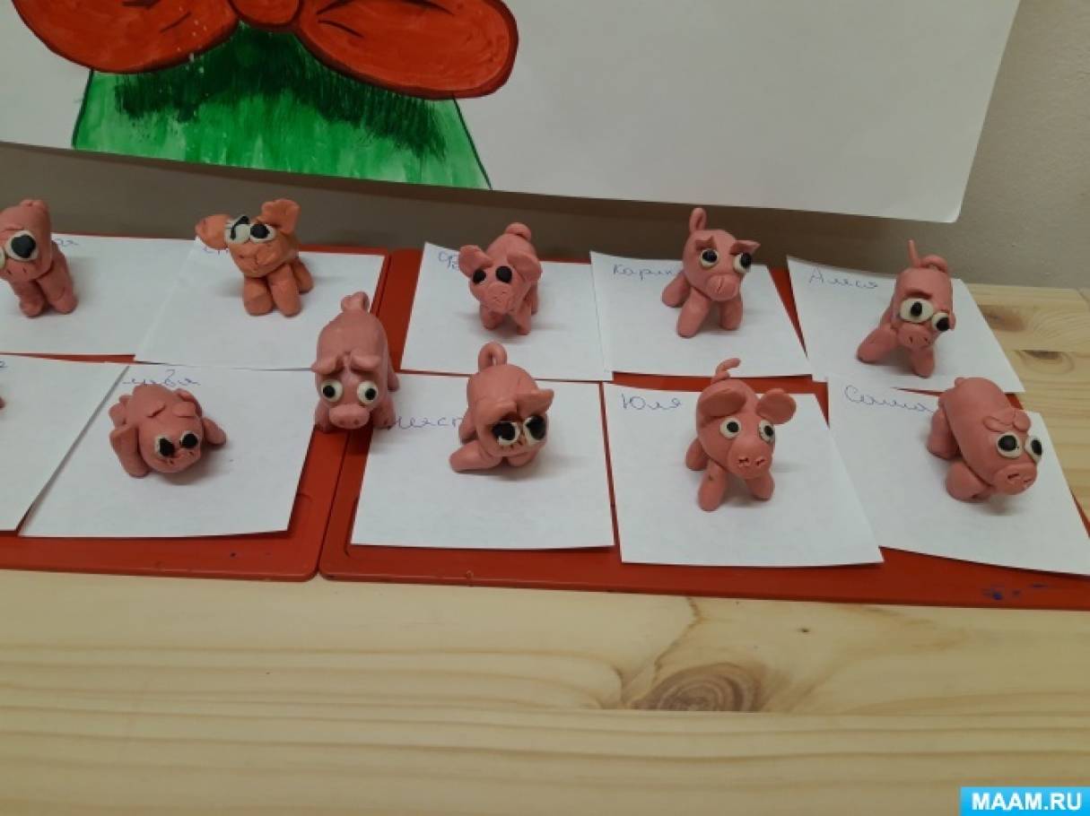 Конспект занятия по лепке в средней группе «Свинка»