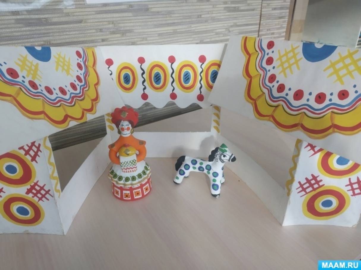 Декоративное рисование по мотивам искусства дымковских мастеров «Козлик. Олень» с детьми 5–6 лет
