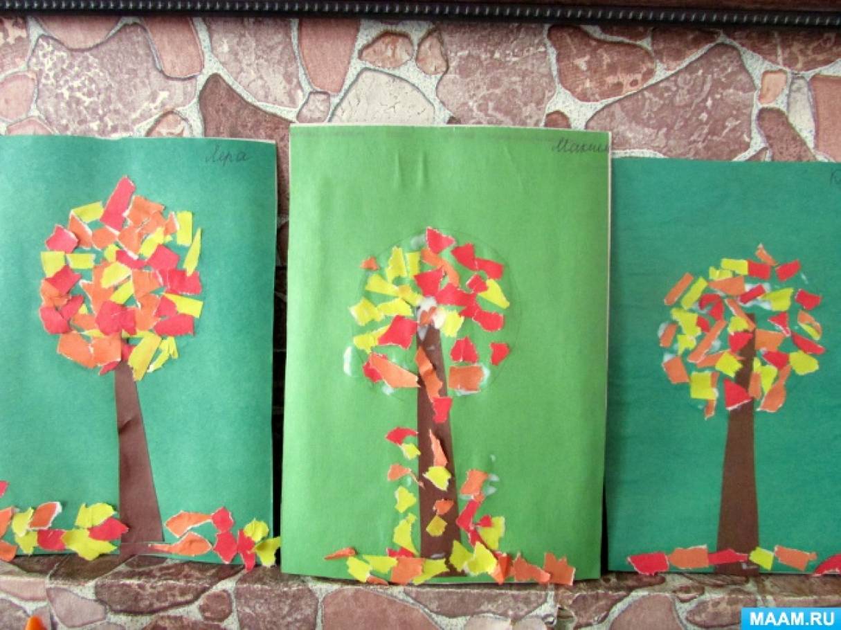 Мастер-класс «Аппликация из цветной бумаги «Осеннее дерево» для детей старшего дошкольного возраста. Воспитателям детских садов, школьным учителям и педагогам - Маам.ру