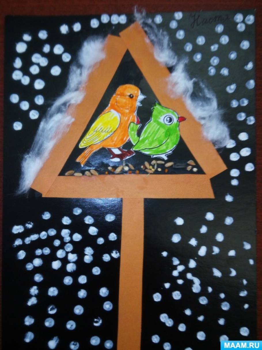 Аппликация в подготовительной группе птицы зимой