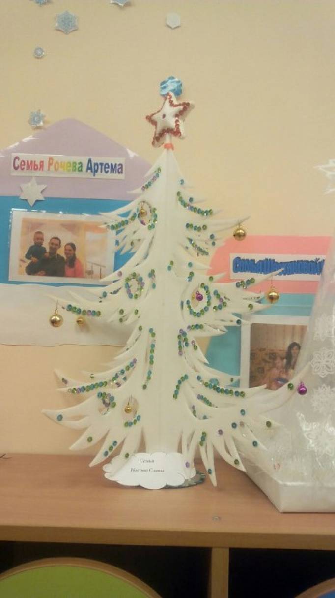 Смотреть фотографию №6 Фото №6 Публикация Фотоотчет предновогодней выставки В лесу родилась елочка размещена в разделах Фотоотчеты Темочки Семья Максимовых сделала вот такую воздушную елочку из тонких нитей