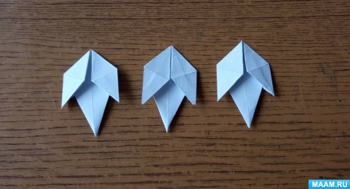 Подснежники оригами для детей