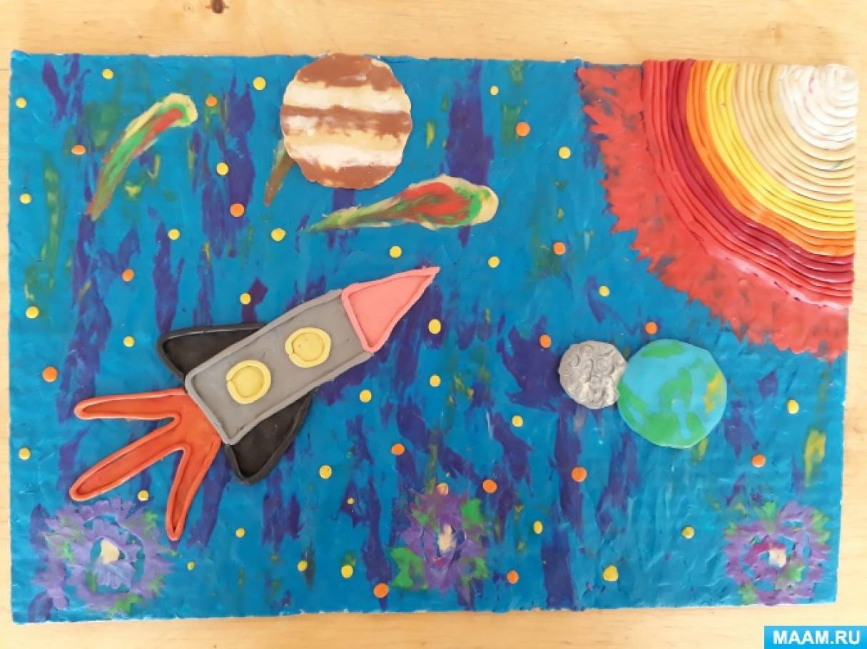 Картина из пластилина космос. Пластилиновая живопись космос. Панно из пластилина космос. Картина из пластилина космос для детей.