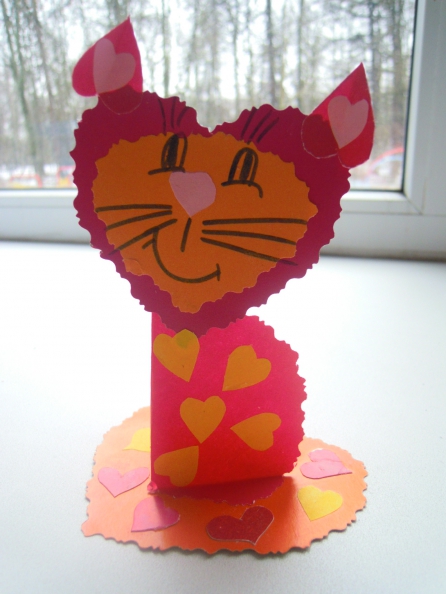 «Сердечные коты» к Дню Святого Валентина (поделки детей)