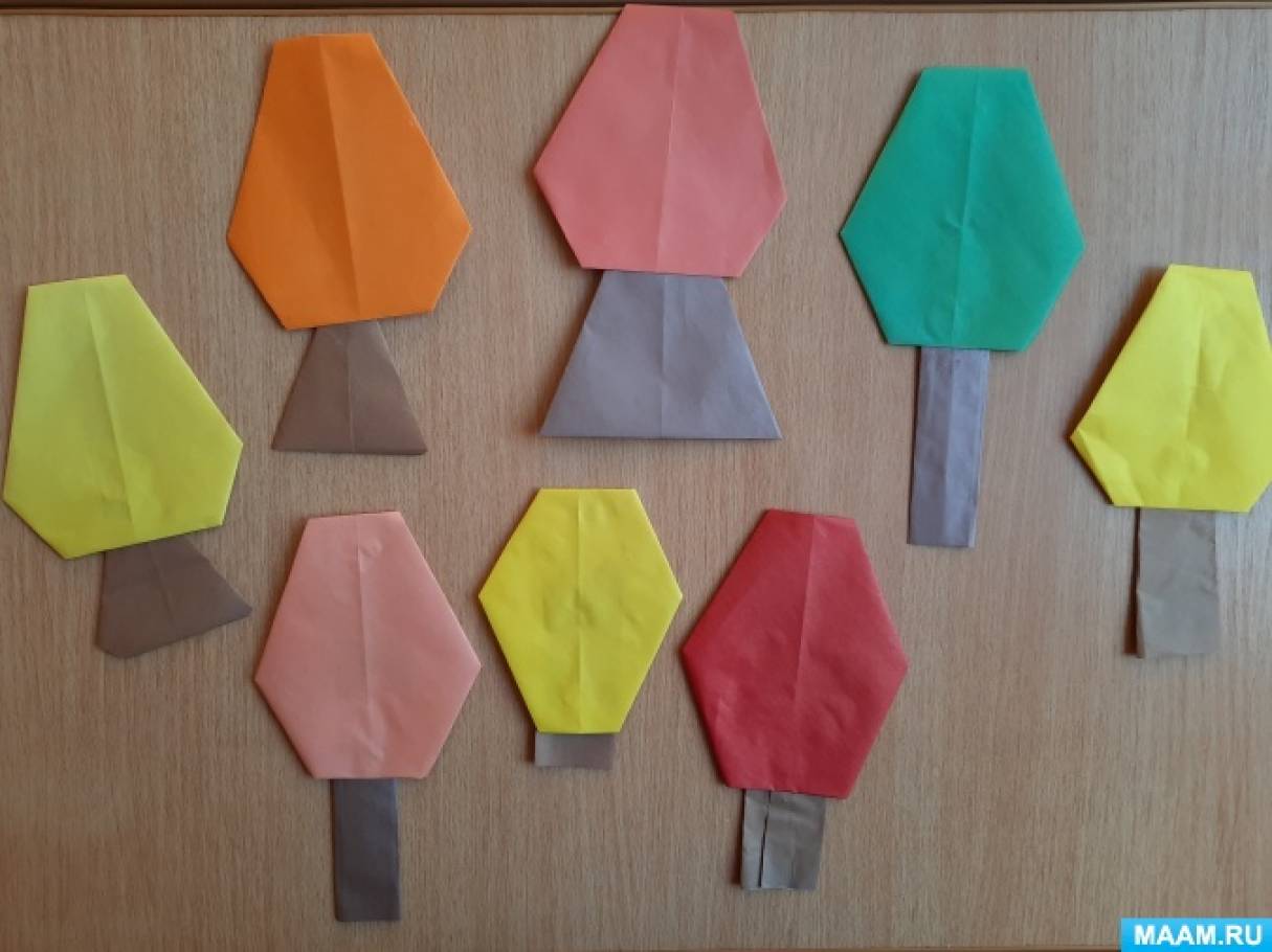 Детский мастер-класс по оригами «Осеннее дерево»