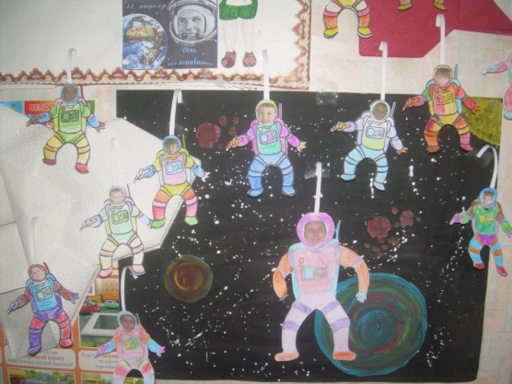 День космонавтики коллективная работа в младшей группе