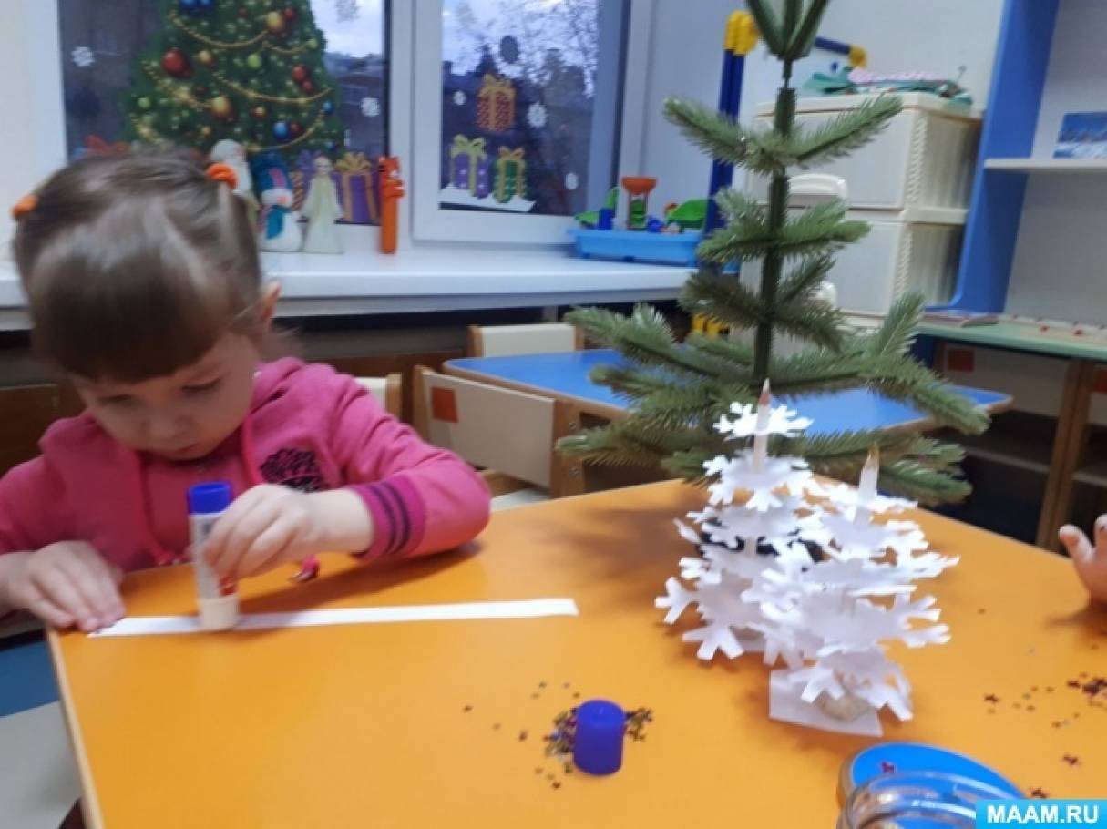 Смотреть фотографию №3 Фото №3 Новогодние поделки из бумаги Новогодние хлопоты предлагают новый мастер класс Заснеженные ёлочки из бумаги
