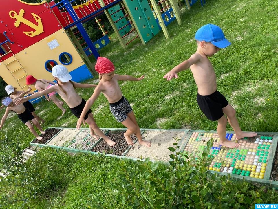 «Солнце, воздух и вода — наши лучшие друзья!» Фотоотчет о закаливающих мероприятиях в детском саду летом