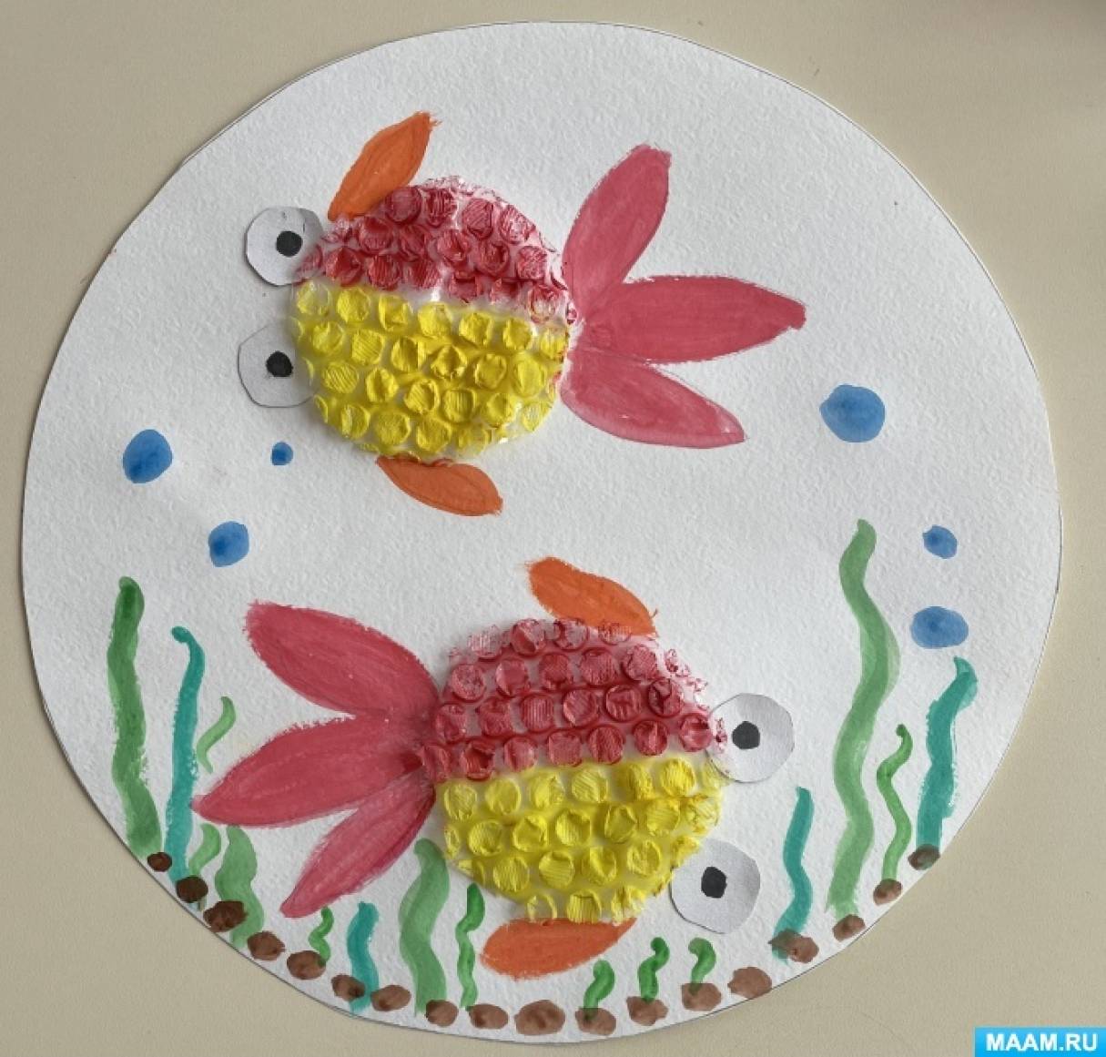 Мастер-класс по рисованию с элементами аппликации «Рыбки» для дошкольников 5–6 лет