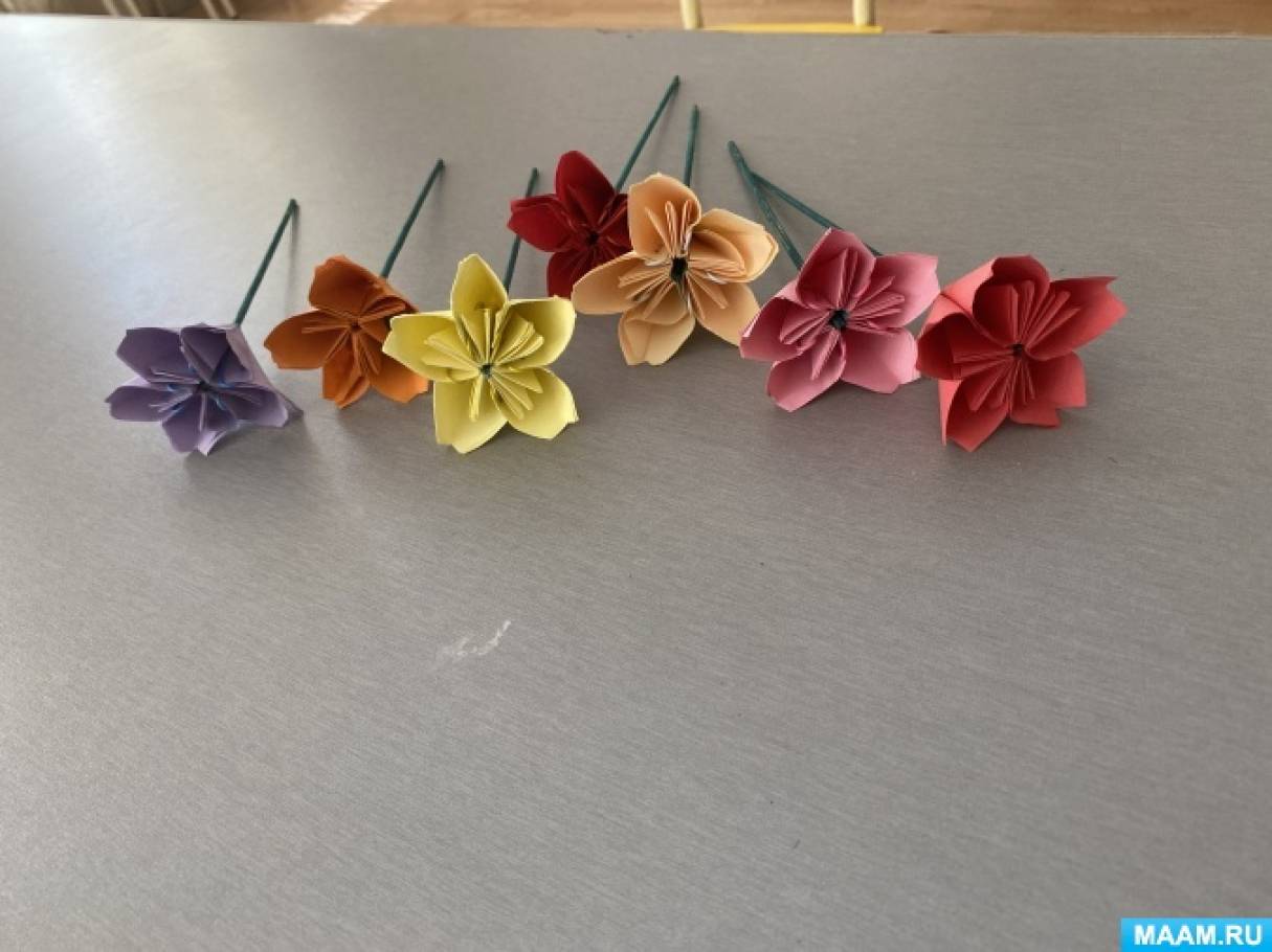 Мастер-класс по изготовлению поделки в технике оригами «Весенние цветы»