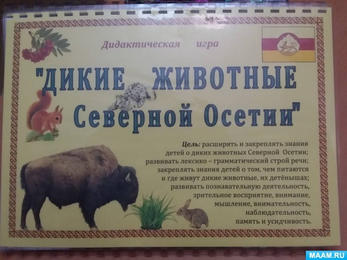 Дидактическая игра «Дикие животные Северной Осетии» для детей старшего дошкольного возраста