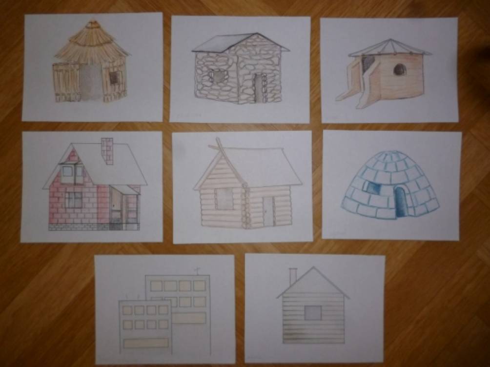 Конспект рисование дом средняя группа