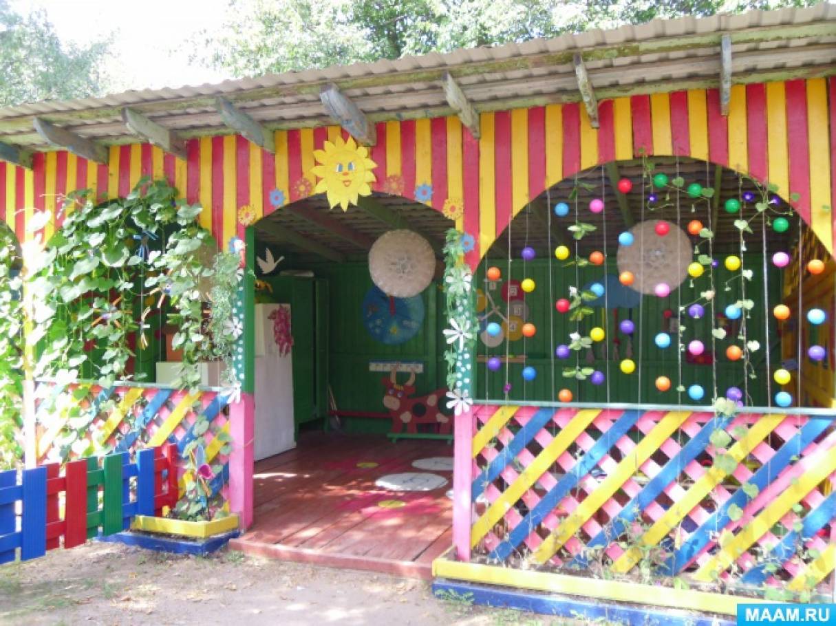 как украсить веранду в детском саду фото