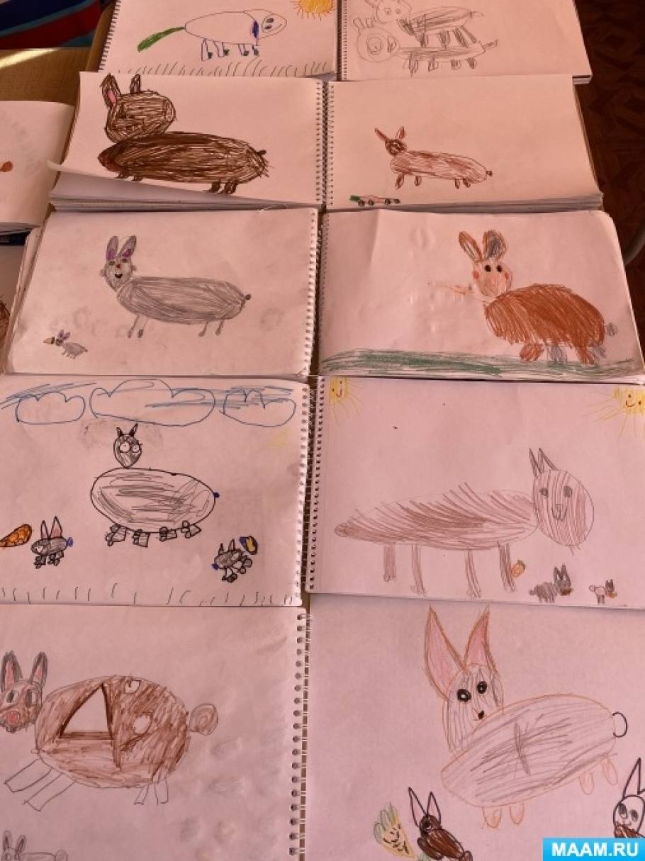 Конспект занятия по рисованию в старшей группе «Кролики»