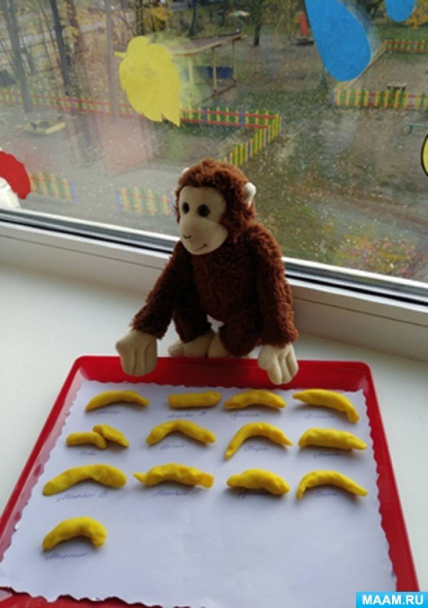 Конспект НОД по лепке «Бананы для обезьяны»