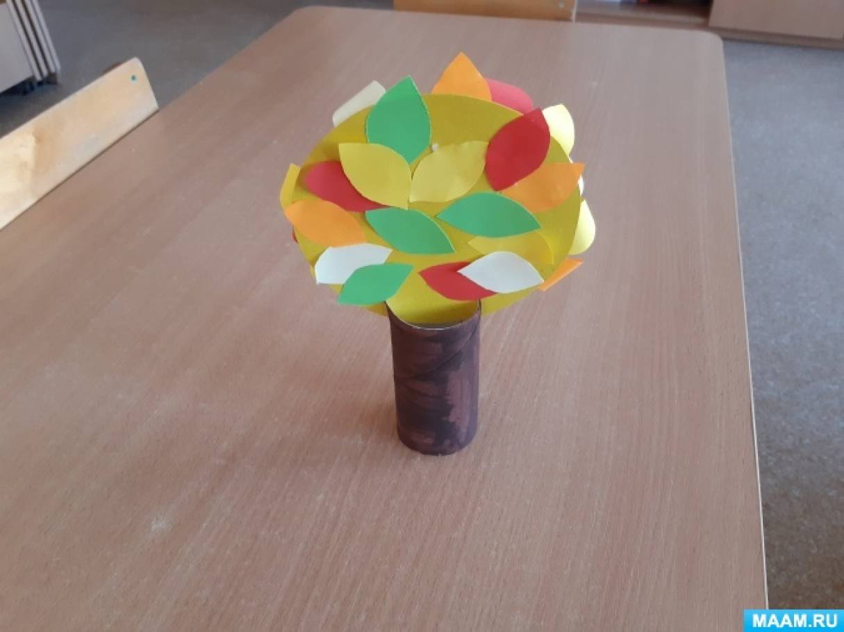 Мастер-класс по аппликации с использованием картонной втулки для родителей и детей старшей группы «Осеннее дерево»