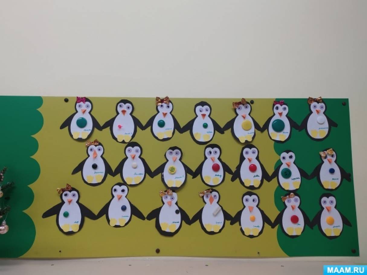 Конспект занятия по конструированию из бумаги и картона «Пингвины» для детей средней группы