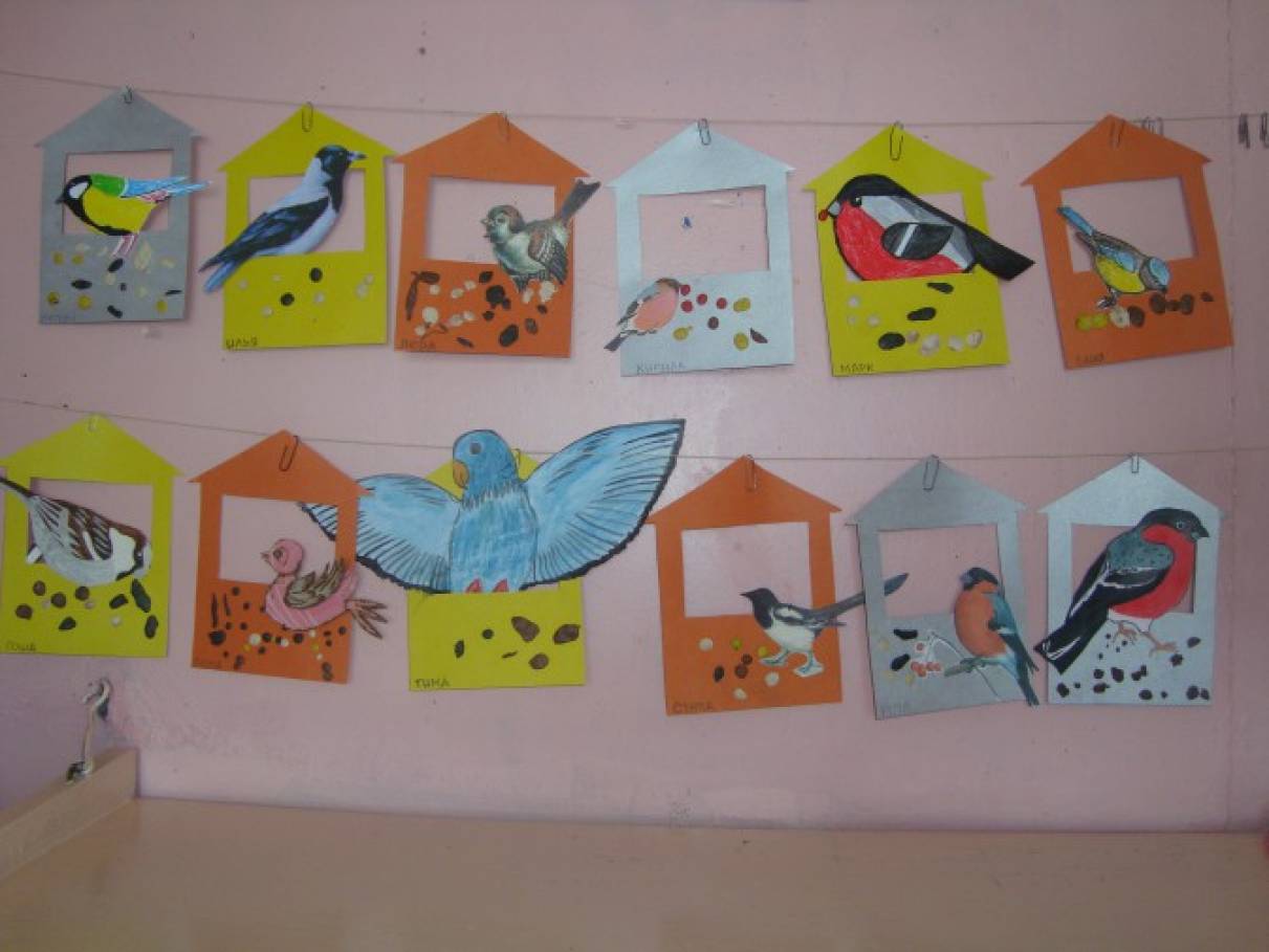 День птиц в садике. Проект зимующие птицы в подготовительной группе. Декоративные птицы средняя группа. Зимующие птицы первая младшая группа. Аппликация птицы в детском саду.