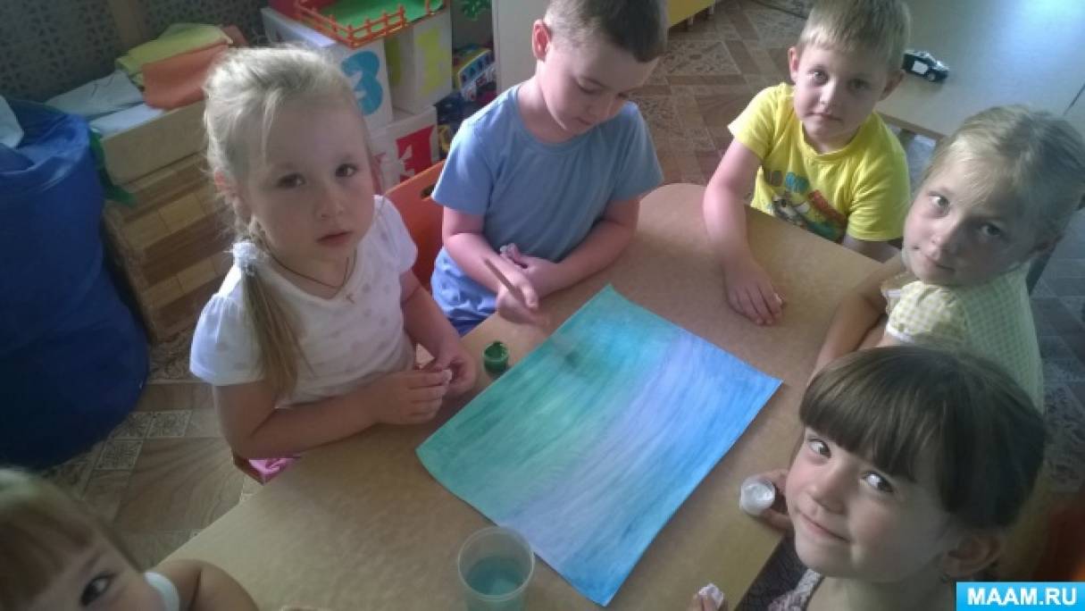 Конспект занятия по рисованию в средней группе. Коллективная работа в ...